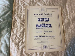 1961 SHEFFIELD SOCCER V MANCHESTER FAVOURITES @ SHEFFIELD WEDNESDAY E - Picture 1 of 1