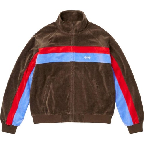 Giacca Supreme x Martine Rose Velour Track Marrone Taglia L Nuova con etichette dal GIAPPONE