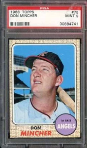 1968 Topps #75 Don Mincher PSA 9 Angels - Bild 1 von 2