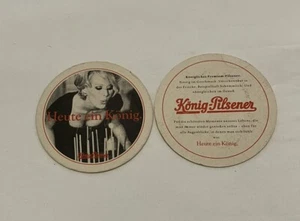 2 Vintage Konig Pilsener Beer Brewery Advertising Coasters Duisberg Germany Bar - Picture 1 of 5