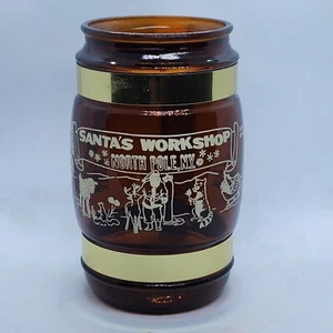 VINTAGE SIESTA WARE SOUVENIR BROWN GLASS MUG SANTA'S WORKSHOP NORTH POLE, USA - Picture 1 of 7