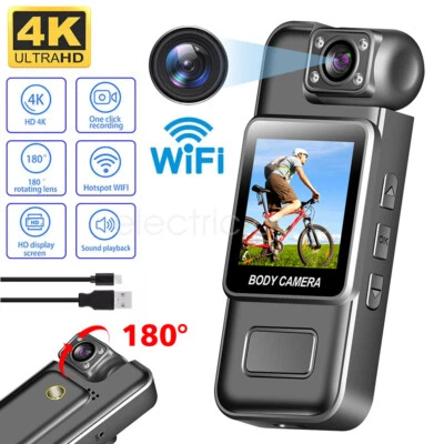 4K HD WIFI Body Kamera Videorecorder Nachtsicht Outdoor Sport Action Mini Cam - Bild 1 von 4