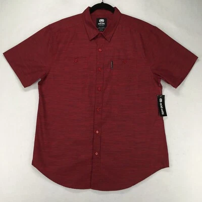 ECKO UNLTD. Men's Shirt Size Large Striped Red Short Sleeve Front Pocket - Image 1 of 4