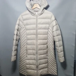 Tommy Hilfiger Women Packable Puffer Parka Beige Premium Down Coat Lghtweight XL - Picture 1 of 10