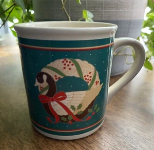  1986 Vintage Hallmark Country Weihnachten Becher Gans 8 Unzen Tee Kaffee Tasse - Bild 1 von 6