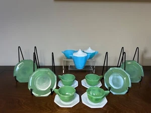 Akro Achat Kinder Tee Geschirr Set 17-teilig groß achteckig komplett - Bild 1 von 4