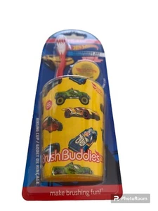 Brush Buddies Hotwheels Soft Toothbrush Set 3 Piece w/Cup & Brush Cap - Picture 1 of 3