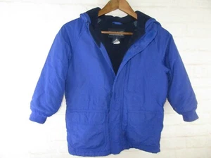 Lands End Boys size M Blue Fleece Lined Hooded Coat - Picture 1 of 8