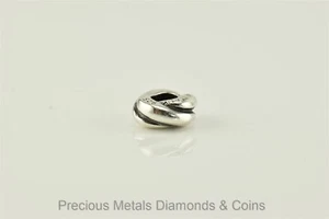 Charmed Memories Sterling Silver Black Swirled Spacer Slider 925 Italy Charm - Picture 1 of 4