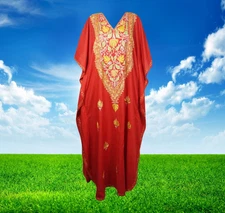 Womens Maxi Kaftan, Gift cotton Caftan dress, Fall Maxi Dress,Red Kaftan L-4XL