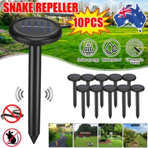 10x Multi Pulse Plus Ultrasonic Solar SNAKE REPELLER Pest Rodent Repellent Kits - Picture 1 of 12