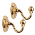  2 Pcs Tie Back Hooks for Curtains Wall Mounted Draperies Brackets Rod Clothing