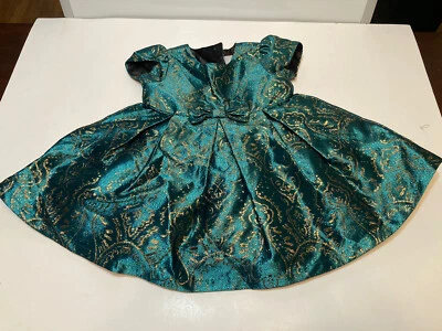 The Childrens Place Dress Green And Gold Size 9/12 Month - Image 1 of 4