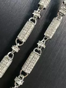 925 Sterlingsilber solide Blockkette SCHWERE Herren Halskette 6 mm 28 Zoll 30 Zoll 32 Zoll - Bild 1 von 8