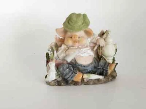 Drunken male pig figurine by Cornerstone Creations 2001 EUC - Foto 1 di 8