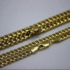Collar de cadena cubana de oro amarillo 14K 2,2 mm - 6 mm Miami 16"" - 30"" hueco - Imagen 1 de 8