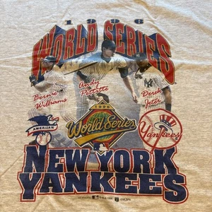 Vintage 1996 New York Yankees World Series T-Shirt Derek Jeter Mens Size XL Rare - Picture 1 of 13