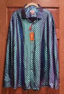 Camisa Opposuits Para Hombres Elegante Pez Disco Con Botones Talla 3xl Cuello 18.7 Pulgadas  - Imagen 1 de 15