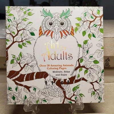 Art for Adults over 30 Animals Coloring Book Forest Stewardship Council Pencils Foto 1 de 4