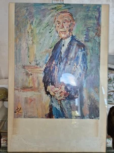 Grafik Oskar Kokoschka Porträt von Konrad Adenauer 40x60 cm - Bild 1 von 11