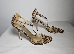 GUESS Olivia 2 Leopard Print High Heeled Sandals Size 8M By Marciano Casual - Picture 1 of 12