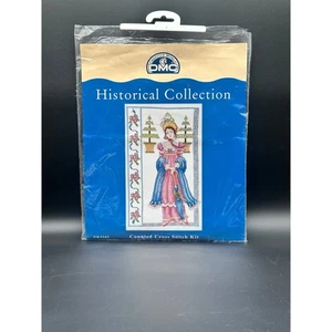 DMC Historical Collection Cross Stitch Kit Regency Woman Jane Austin Topiary - Picture 1 of 5