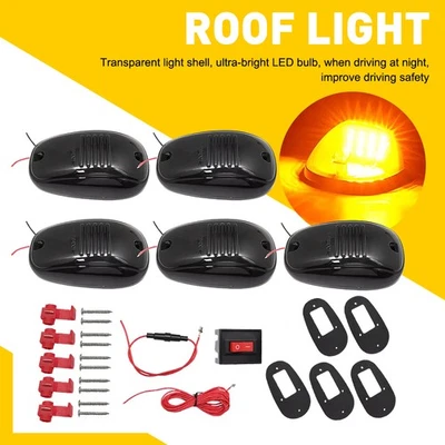 5 件装道奇 Ram 1500/2500/3500/4500/5500 LED 车顶驾驶室灯琥珀色灯 — 第 1/4 张图片