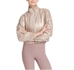 Women’s All In Motion Cropped Windbreaker Jacket Brown Metallic XL - Picture 1 of 6