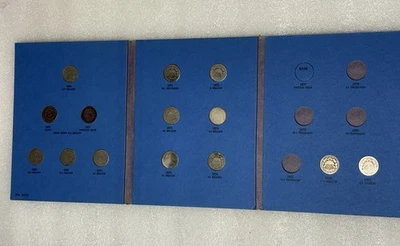 Álbum de colección raro con 14 monedas Whitman #9006 escudo níquel 1866-1883 rayos 1871 Foto 1 de 4