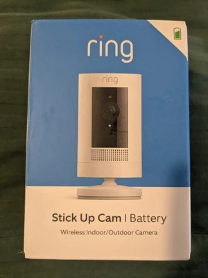 Ring Wireless Indoor/Outdoor Stick Up 1080p Security Camera – White – Brand New - Image 1 of 4