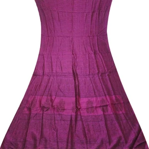 Vintage lila Sari 100 % reine Seide bedruckt indischer Sari 5 Jahre Dekor Handarbeit Stoff - Bild 1 von 6