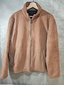 Tommy Hilfiger Men’s Medium Suede Feel Jacket /Coat, Fur Lined Brown Zip-Up - Picture 1 of 11