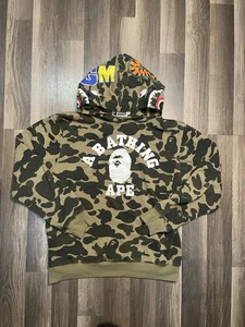 A Bathing Ape BAPE Camo Shark Hoodie Full Zip ABC Green WGM Size Xl (fits M-L) - Bild 1 von 6