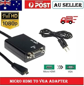 HDMI Male to VGA Female 1080p HD Adapter Video Cable Converter For Smartphones - Picture 1 of 10