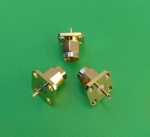 (10 PCS) SMA Male Chassis Connector 4-Hole Panel Mount - USA Seller - Bild 1 von 3