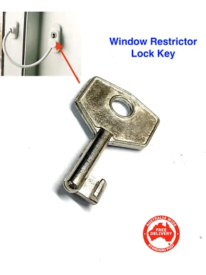 Llave de repuesto para adaptarse a muchas cerraduras restrictoras de ventanas de cable - poste libre Foto 1 de 4