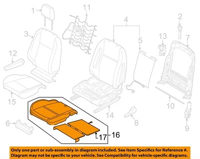 Almohadilla de cojín de asiento Ford OEM 15-19 Transit-150 CK4Z9963222A Foto 1 de 2