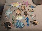 Vintage Tropical Fish Figures Wall Hanging Decor Lot
