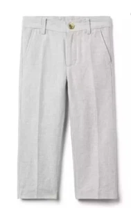 Janie and Jack Boy’s Linen Cotton Suit Pants Light Gray Size 12 NWT FREE SHIP - Picture 1 of 8