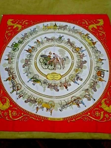 HERMES 1965 FOULARD LA PROMENADE DE LONGCHAMPS ORIGINALE - Picture 1 of 7