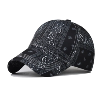Men Women Adjustable Printed Baseball Caps Paisley Strapback Low profile Cap Hat - Image 1 of 4