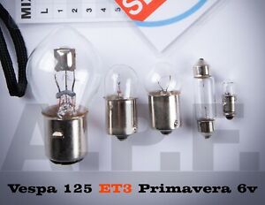 kit lampade LAMPADINE VESPA ET3  - 6v -  5 lampadine + REGALO