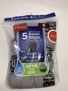 Hanes Boy’s 5 Pack Tagless Boxer Briefs, Slightly Imperfect,Size S (6-7)
