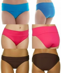 Slip completo BIKINI BOTTOMS TAGLIA 8-18 vita pieghevole rosa/blu/marrone S-M/L/XL - Foto 1 di 10