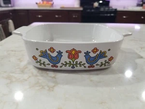 Vintage 1 Quart Corning Ware Country Festival Mid Century Modern Kasserolle Quadratisch - Bild 1 von 6