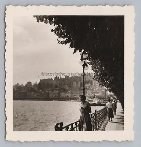 Lugano Tesino Suiza 1953 - Paseo marítimo - Foto antigua años 50 - Imagen 1 de 2