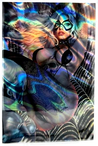 TOTALLY RAD BLACK CAT SHIKARII VIRGIN LAVA FOIL LIMITED EDITION 10 SPIDER-MAN - Picture 1 of 6