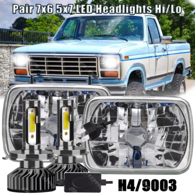 Par de faros LED alto/bajo DRL para camioneta Dodge D150 D250 D350 1981-1993 5x7 7x6" Foto 1 de 4