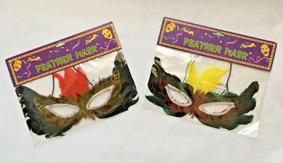 2 Penas Mardi Gras Halloween, Máscara Máscara Máscara para Olhos, Bola de Máscaras C-25-T - Imagem 1 de 4