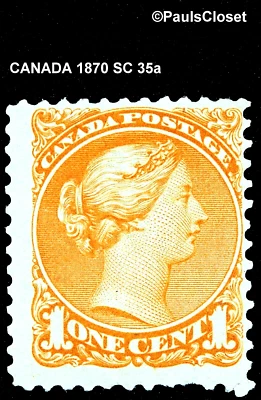 CANADA 1873 SC 37 QUEEN VICTORIA ORANGE RED MNH OG FINE/VERY FINE - Image 1 of 2